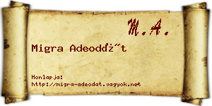Migra Adeodát névjegykártya